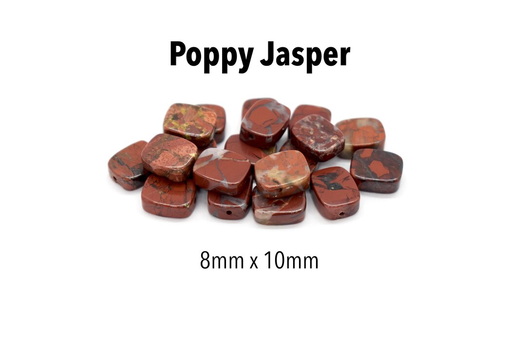 Poppy Jasper natural A Grade Flat Rectangle Gemstone Beads for Jewelry