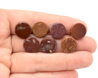 Cuentas de jaspe de fantasía (naturales) de grado A, 12 mm, verdes, para joyería, rojas, de diez centavos, a granel.