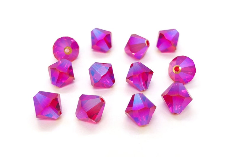 48 SIAM SWAROVSKI CRYSTAL # 5301 BICONE BEADS 4MM