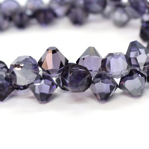 Tanzanite Satin 6301 Purple Swarovski Crystal Top Drilled Bicone Pendant Beads 8mm for December Birthstone Jewelry Dusty Purple Pendants