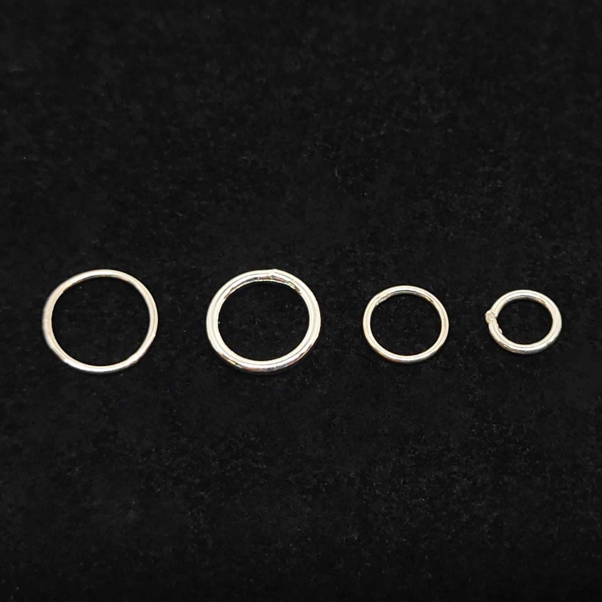 Round Jump Rings Sterling Silver Closed Round Jump Rings - Various Sizes 4, 4.5, 5, 6 ...