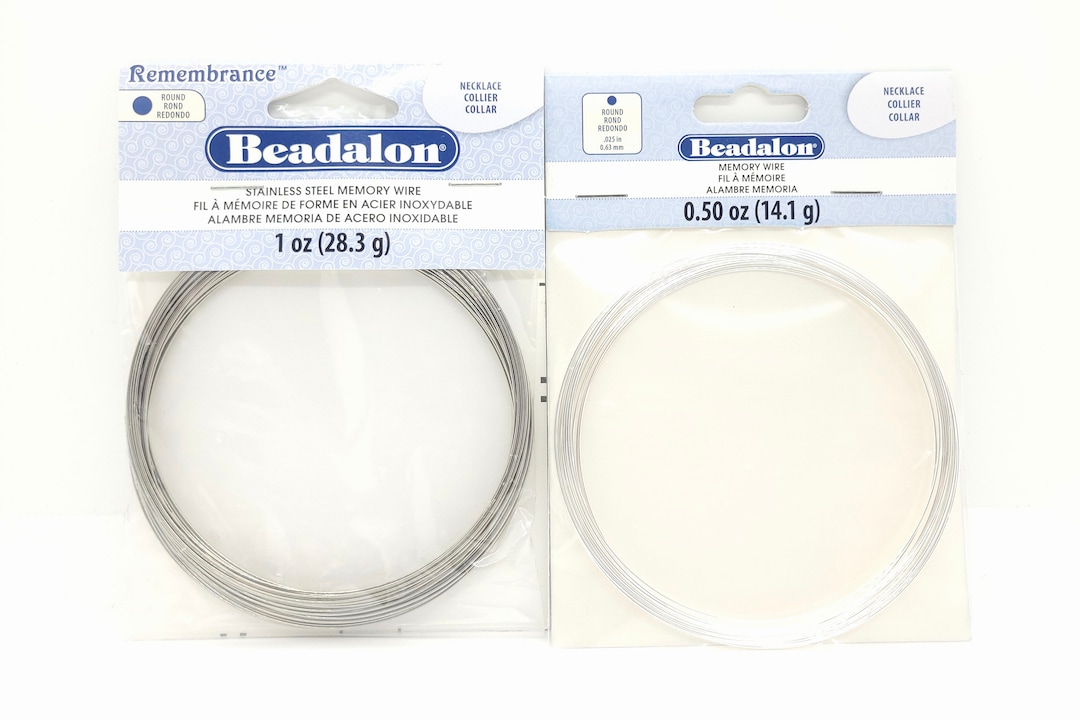 Beadalon Memory Wire – Silver Plated Flat Necklace Wire, 7 Coils (Easy DIY Jewelry Making)