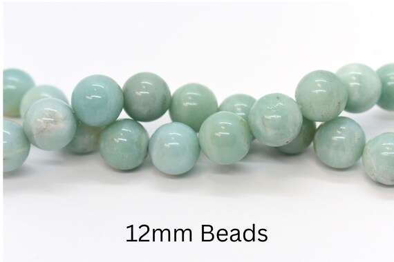 Collana In Amazzonite Naturale, Perle Rotonde 10mm, Lunghezza 36", Colore Blu, Con Charm