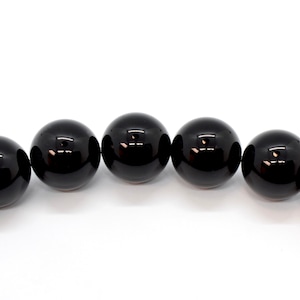 Black Onyx A Grade Round Gemstone Beads - 4, 6, 8, 10, 12 or 16mm, 8 or 16 inch strand, Black Elegant Stone, Black Onyx Round