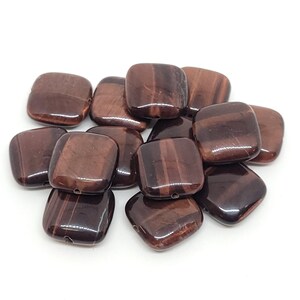 Red Tiger's Eye (Natural) A Grade Pillow/Square 14mm Gemstone Beads,to Make Jewelry With, Jewelry Supplies, Wholesale, Red Tiger Eye Pillow