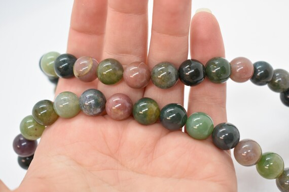 Fancy Jasper(Natural)A Grade Round Gemstone Beads 4, 6, 8, 10, 12mm(8" or 16" Strands)Green Multi Colored Gemstone Beads for Jewelry Making