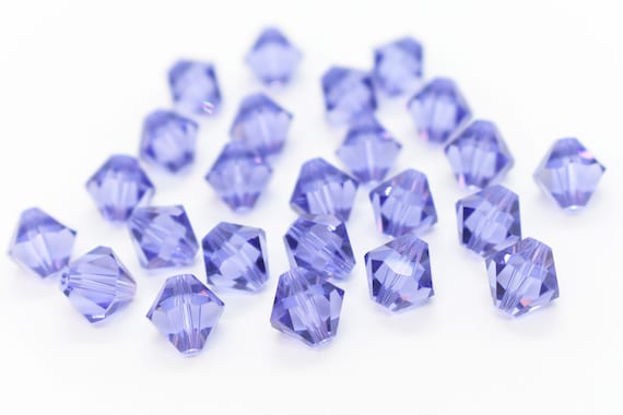 144 Swarovski Tanzanite Purple 4mm Xilion Crystal Bicone Beads 5328