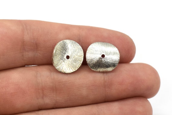 Sterling Silver Brushed Wavy Dime Spacers 8mm0.925solid Sterling