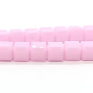 Rose Alabaster 5601 Swarovski Crystal Cube Beads for Jewelry (4mm, 6mm, 8mm) Opaque Crystal Beads, Wholesale Beads, Bulk Beads & Supplies