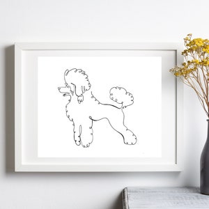 Poodle Line Art Print: Modern Abstract Dog Illustration (digital ...