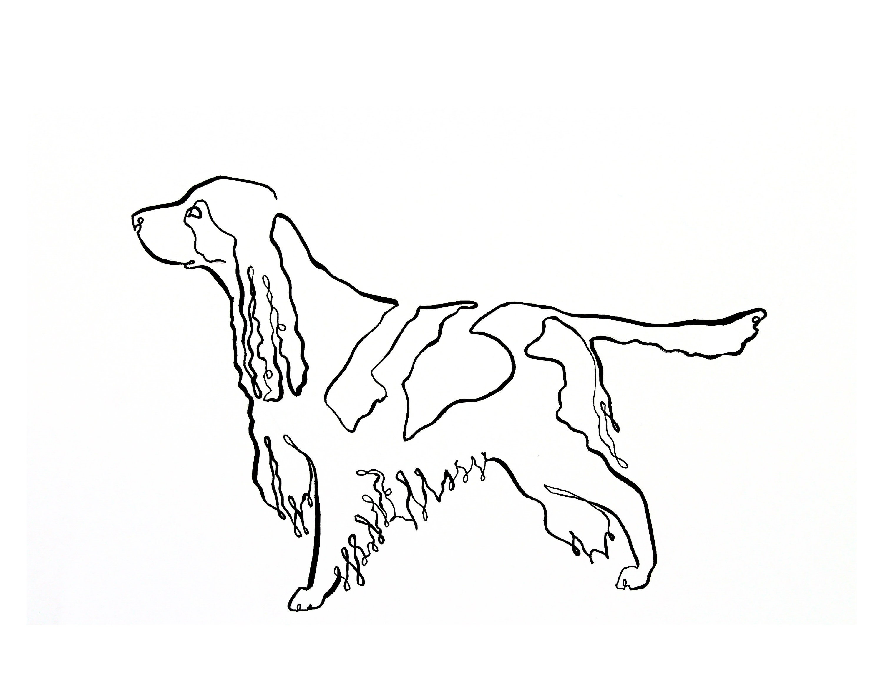 Springer Line Springer Spaniel One Line Drawing Art Print: Modern Dog Lover Gift ...