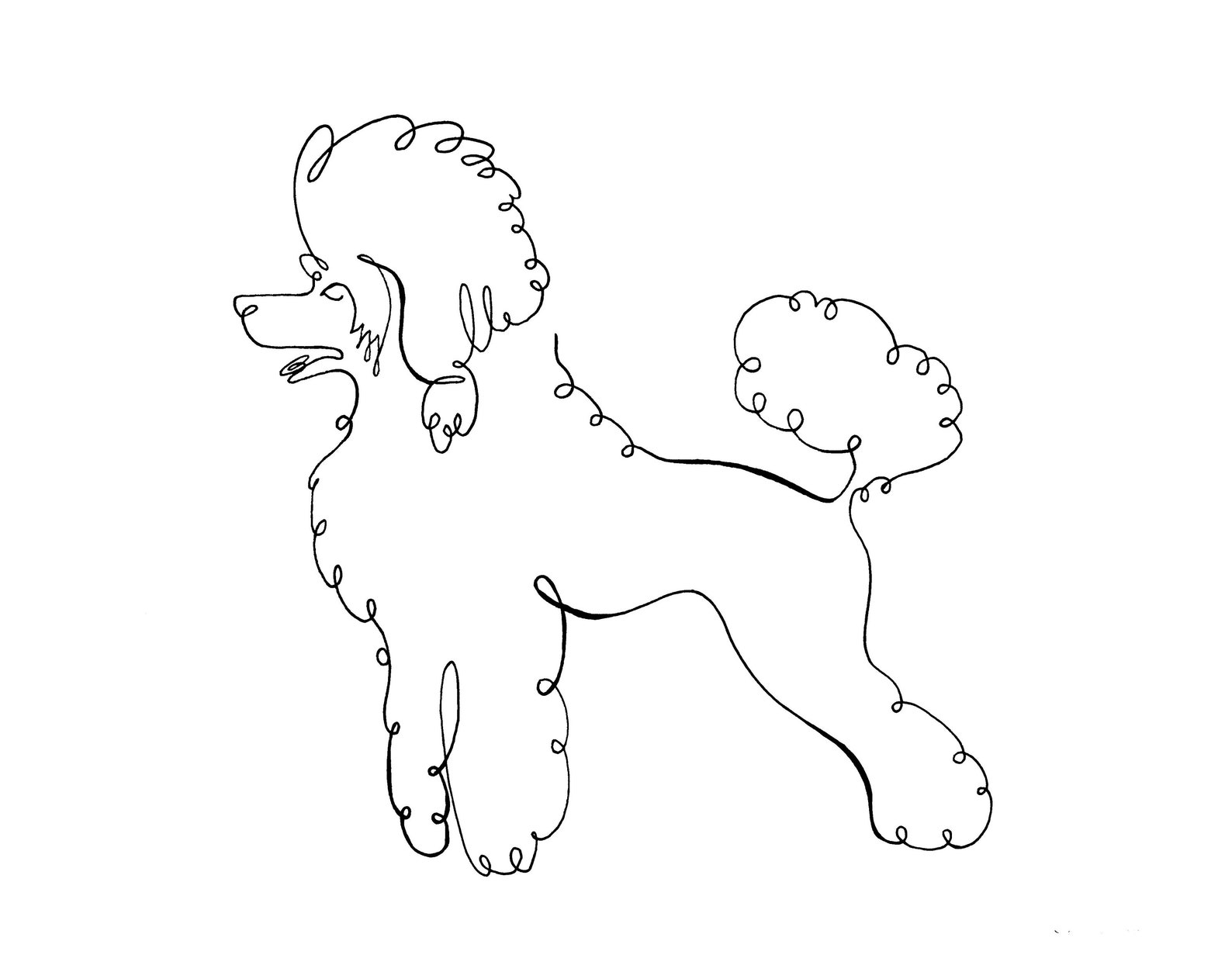 Poodle Line Art Print: Modern Abstract Dog Illustration (digital ...