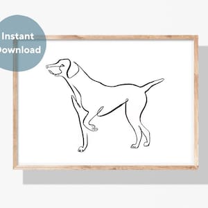 German Shorthaired Pointer Single Line Drawing Art Print (Instant Digital Download)