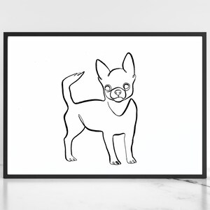 Chihuahua Single Line Drawing, Minimalist Dog Artwork, Fine Art Prints of Small Dogs, Gift Ideas for People Who Own Chihuahua's, Chi-Chi Dog