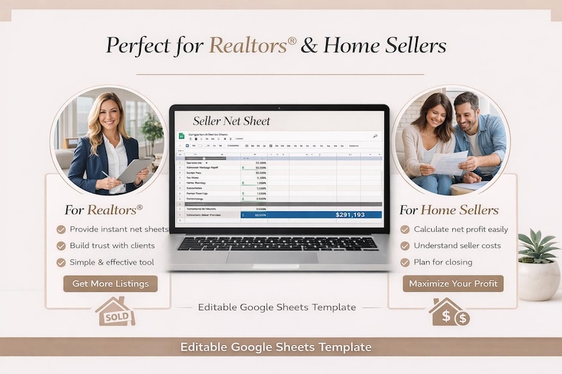 Real Estate Seller Net Sheet Calculator | Realtor Proceeds Template ...