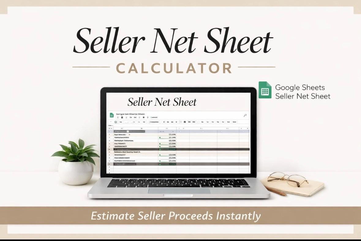 Real Estate Seller Net Sheet Calculator | Realtor Proceeds Template ...