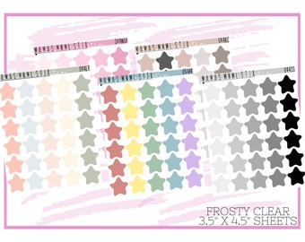 044 MNML STIX- Puffy Stars | Clear Matte Planner Stickers