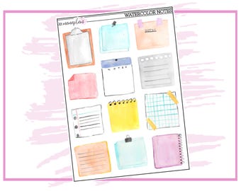 Watercolor Notes | Planner Stickers