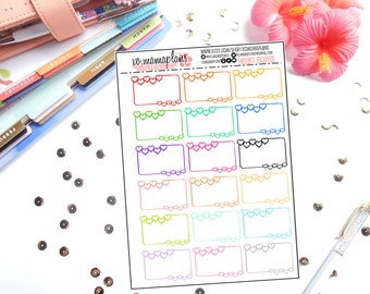 Heart Border Boxes Planner Stickers | Perfect for any planner