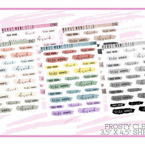 034 MNML STIX- This Week Swatches | Clear Matte Planner Stickers