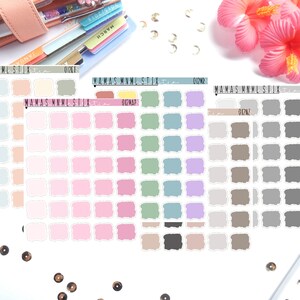 012 MNML STIX- Mini Box Swatches | Clear Matte Planner Stickers
