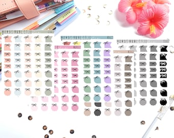 002 MNML STIX- Doodle Bow Layering Pieces | Clear Matte Planner Stickers