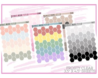 036 MNML STIX- Hexagons | Klar matte Planer Sticker