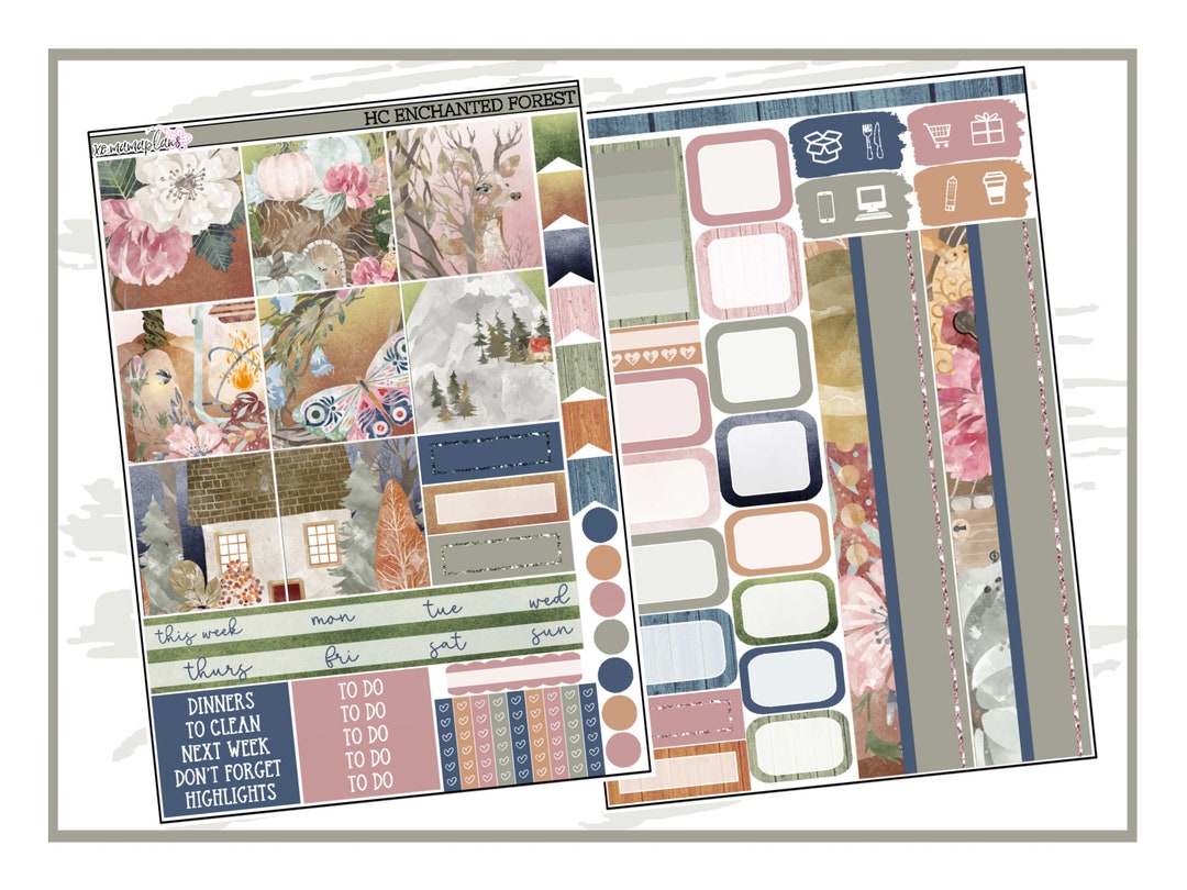 Enchanted Forest Hobonichi Cousin Weekly | Planner Sticker Kit - Etsy