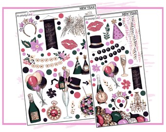 New Year Deco Matte or Clear | Planner Stickers