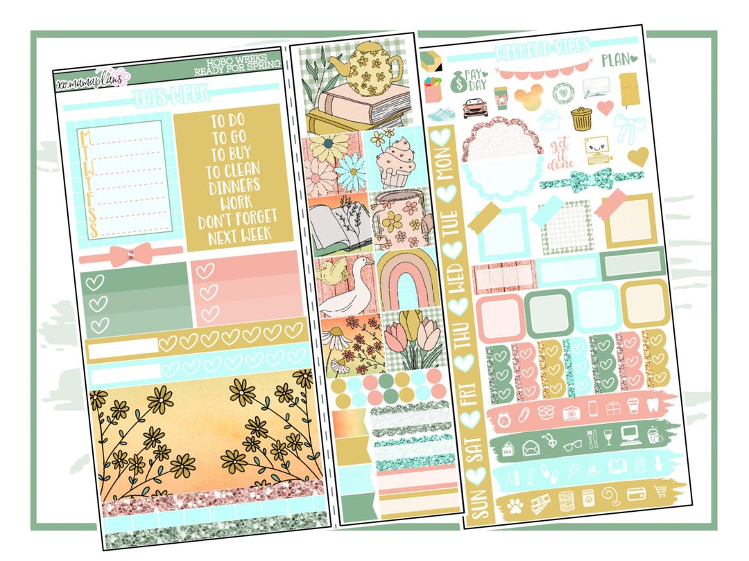 Ready for Spring Hobonichi Weeks | Planner Sticker Kit - Etsy