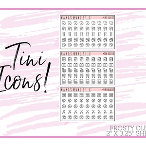 MNML STIX- &quot;Tini&quot; Icons 3 | Clear Matte Planner Stickers