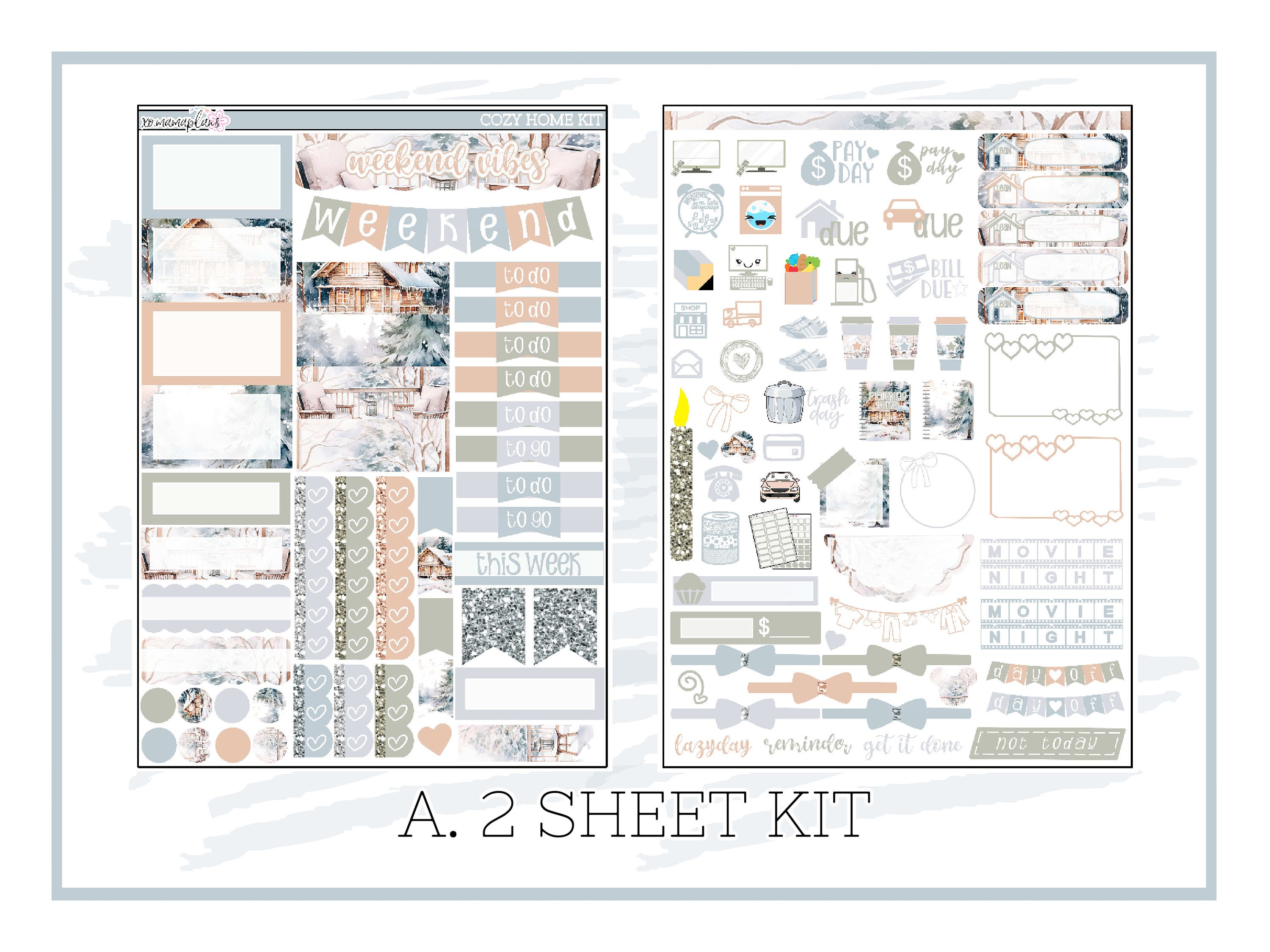 Cozy Home Collection | Planner Sticker Kit - Etsy