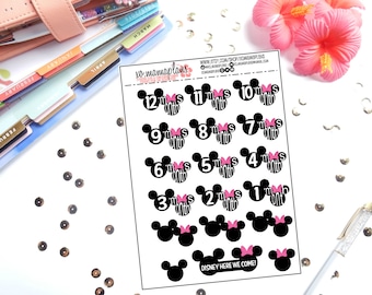 Magical Vacation 12 Month Countdown | Planner Stickers