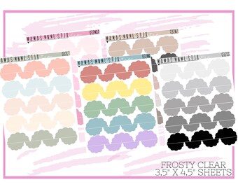 032 MNML STIX- Half Scallops | Clear Matte Planner Stickers