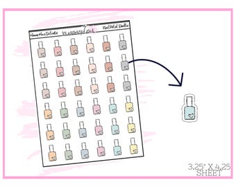 Mamas Minis Delicates- Nail Polish Doodle | Planner Stickers