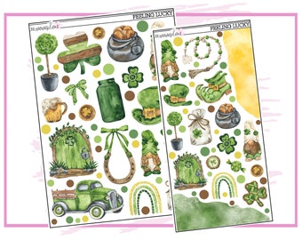 Feeling Lucky Deco Matte or Clear | Planner Stickers