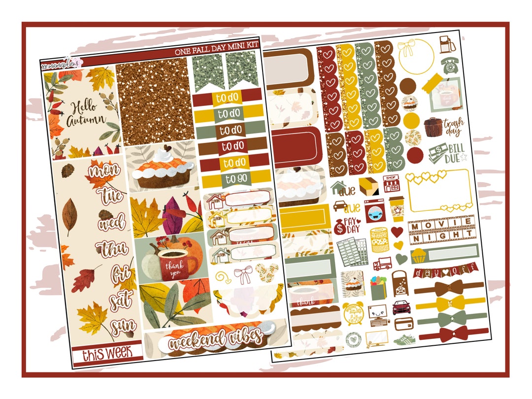 One Fall Day Mini Kit | Planner Sticker Kit - Etsy