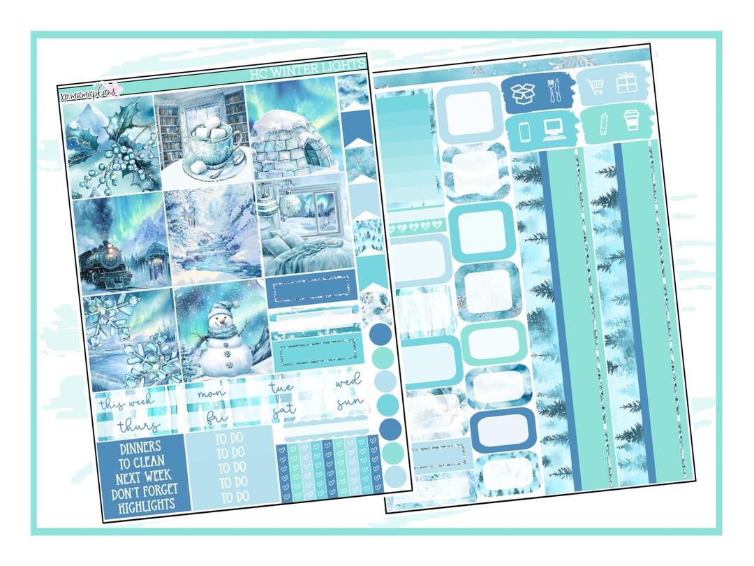 Winter Lights Hobonichi Cousin Weekly | Planner Sticker Kit - Etsy