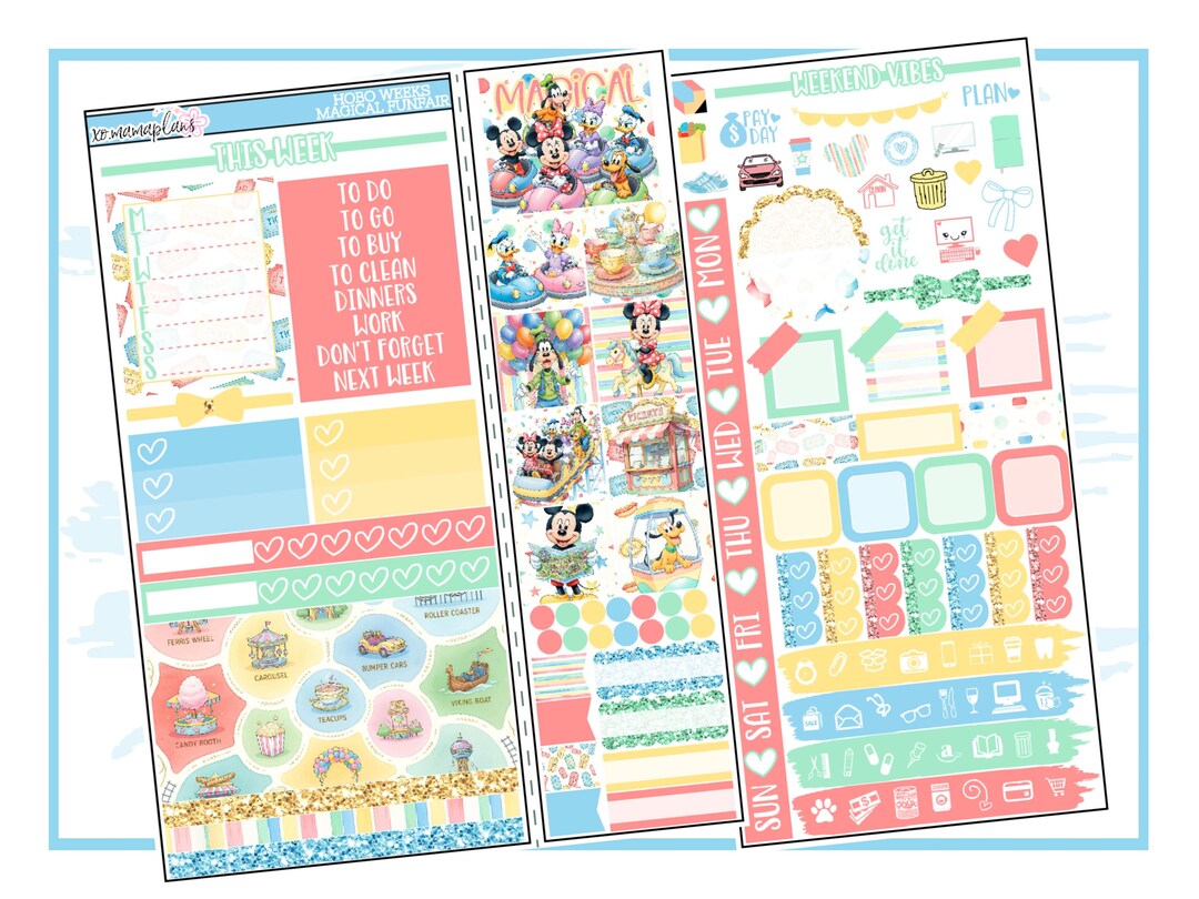 Magical Funfair Hobonichi Weeks Kit | Planner Sticker Kit - Etsy