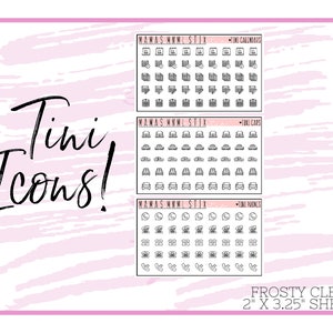 MNML STIX- &quot;Tini&quot; Icons 2 | Clear Matte Planner Stickers