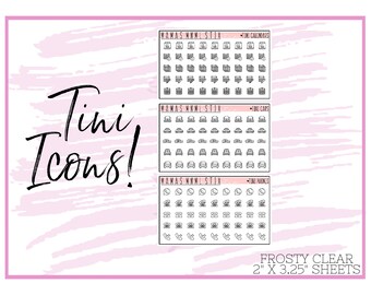 MNML STIX- "Tini" Icons 2 | Clear Matte Planner Stickers