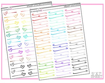 Heart Dividers | Planner Stickers