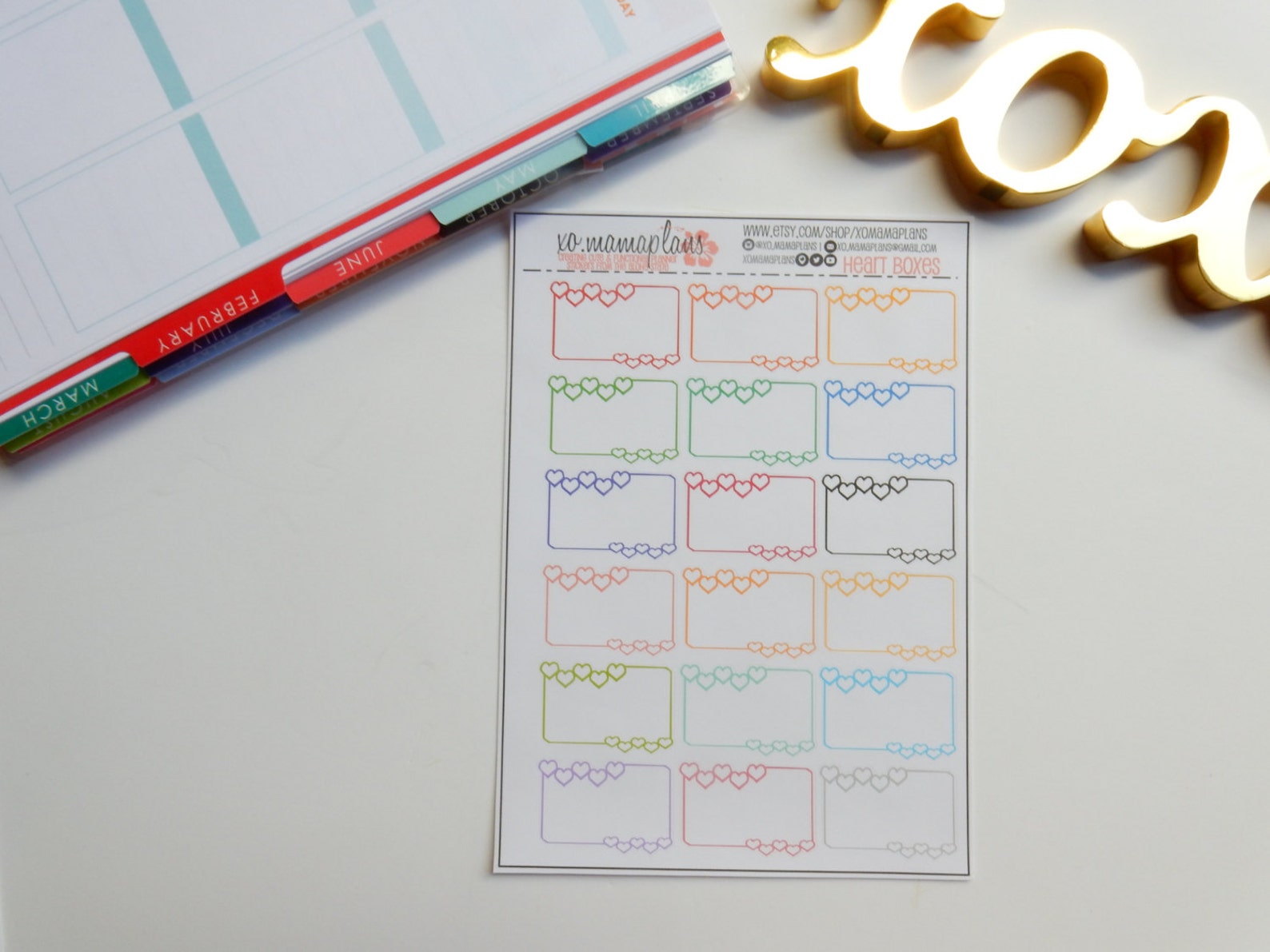 Heart Border Boxes Planner Stickers Perfect for Any Planner Etsy