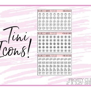 MNML STIX- &quot;Tini&quot; Icons 5 | Clear Matte Planner Stickers