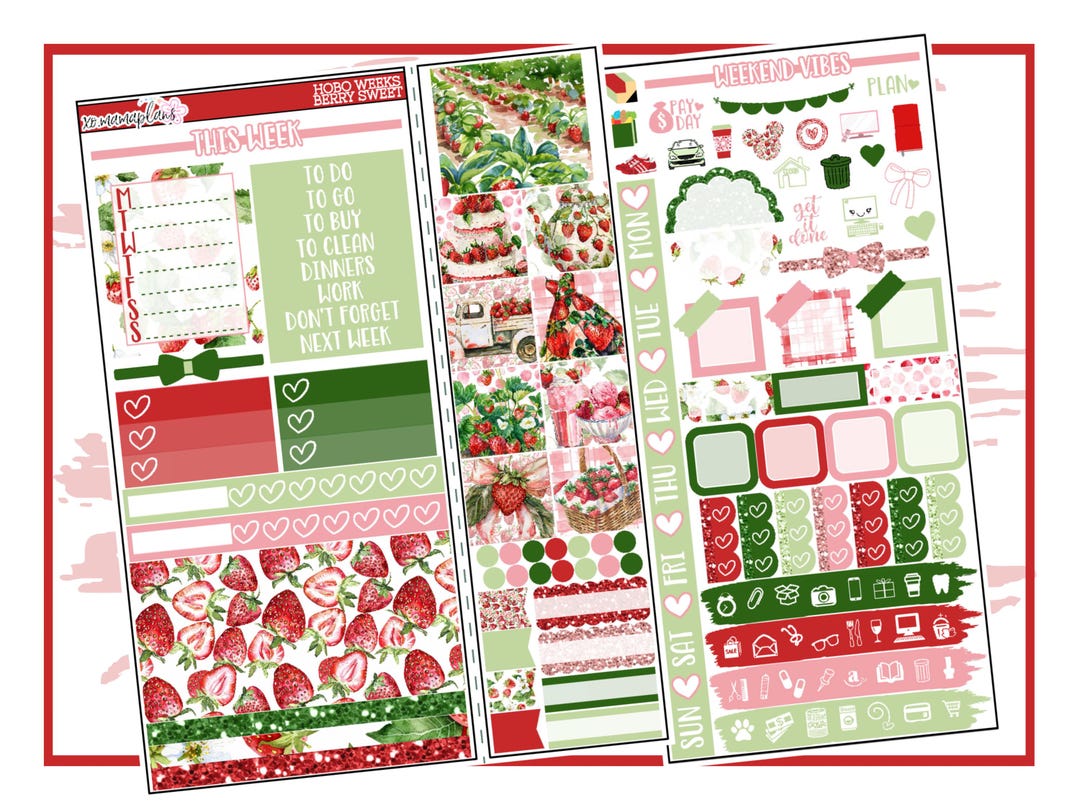 Berry Sweet Hobonichi Weeks | Planner Sticker Kit - Etsy