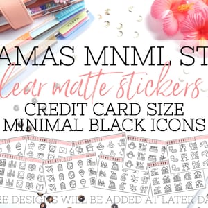 MNML STIX- Minimal Black Icons 2 | Clear Matte Planner Stickers