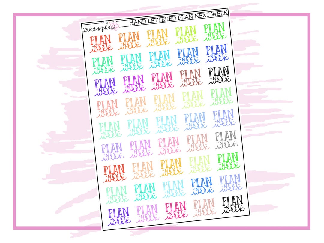 Hand Lettered Plan Next Week | Planner Stickers - Etsy
