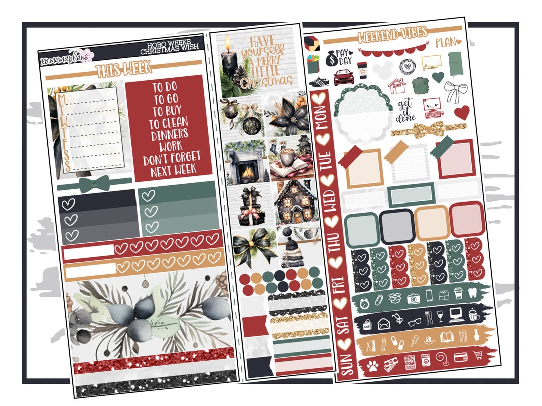 Christmas Wish Hobonichi Weeks | Planner Sticker Kit - Etsy