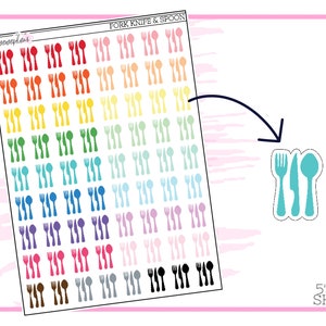 Cutlery Fork Knife Spoon | Planner Stickers