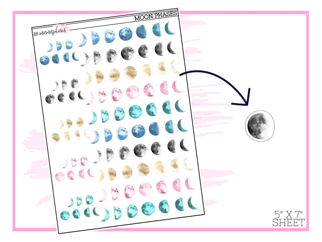Moon Phases | Planner Stickers - Etsy